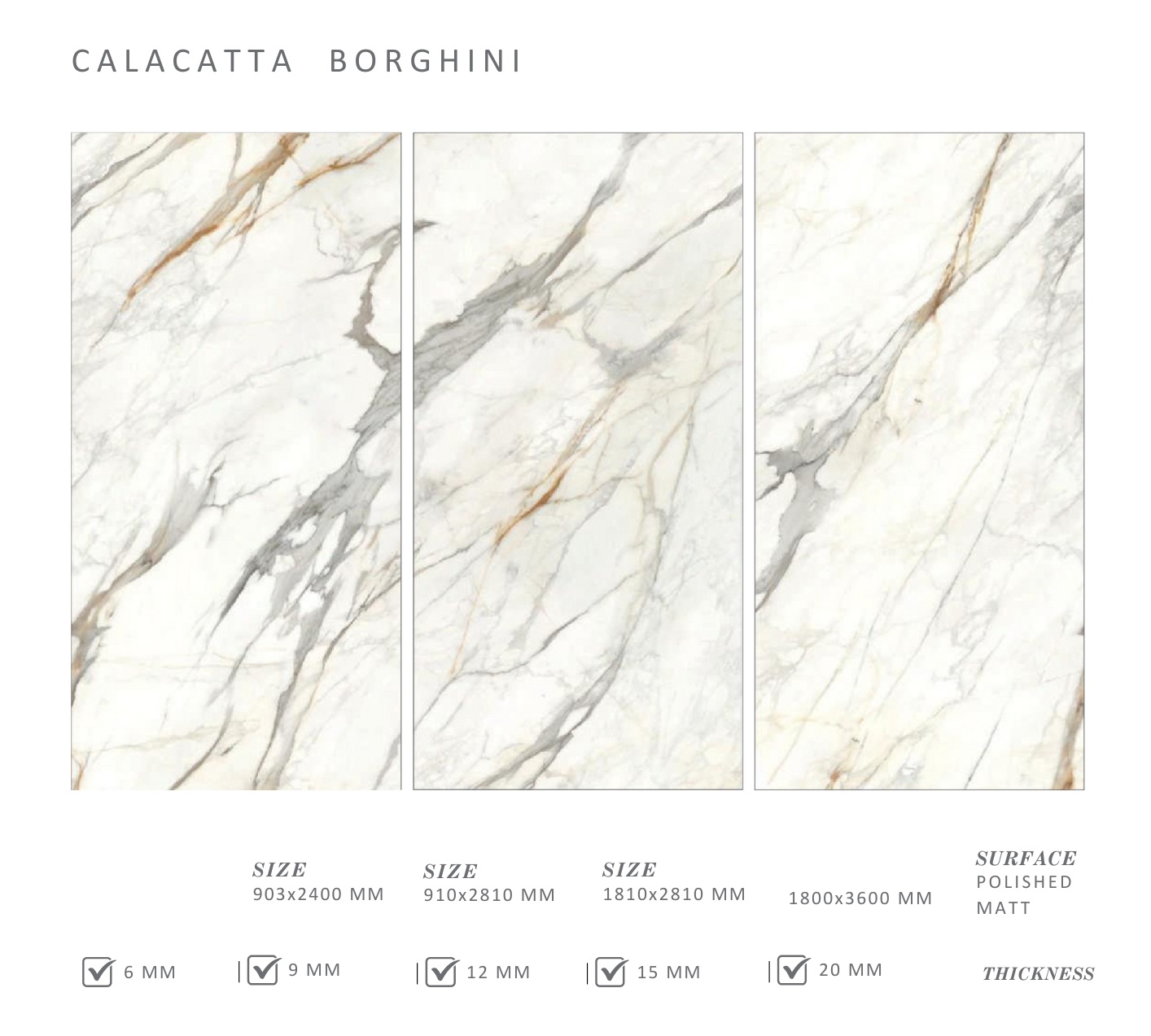 Đá nung kết Calacatta Borghini