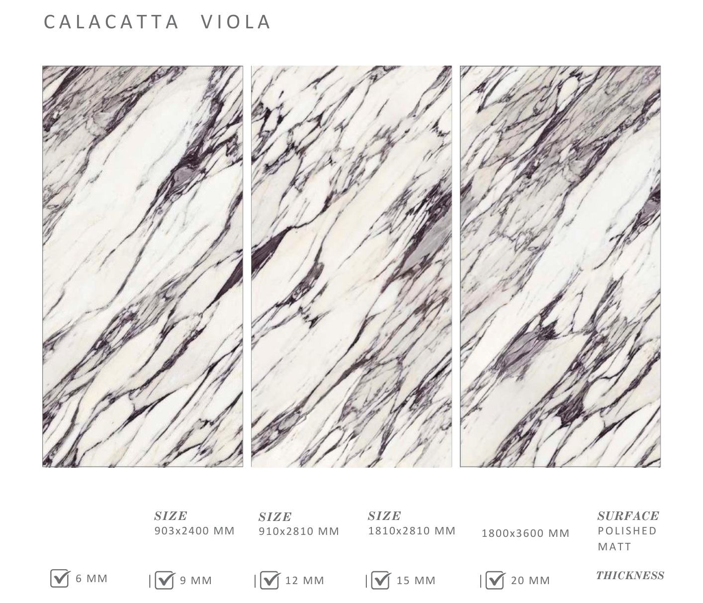 Đá nung kết Calacatta Viola